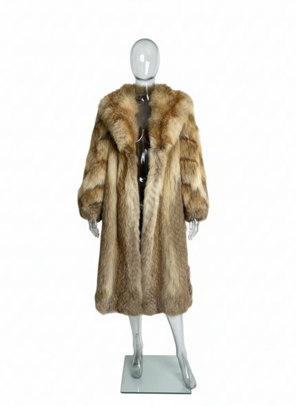 Haină din blană naturală de vulpe aurie, Mărimea L – piesă unică premium
