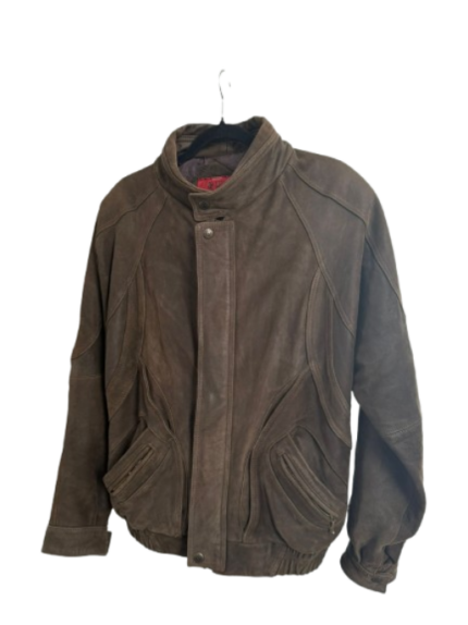 Geaca piele intoarsa biker | marimea 50